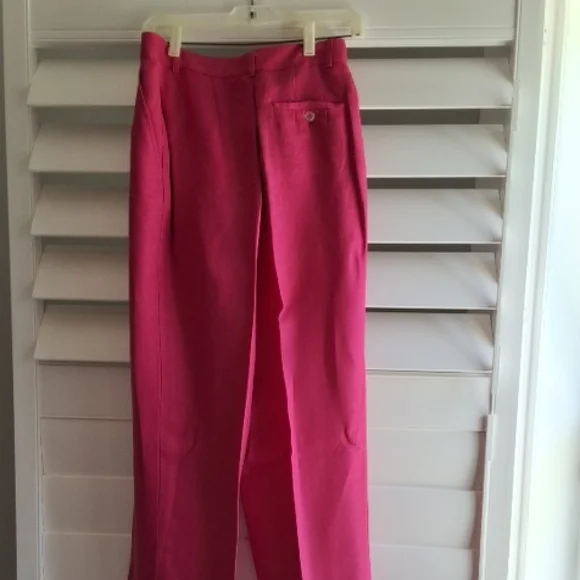 Emma James Hot Pink Blazer Short Sleeve and Linen Pant Suit Set - Picture 4 of 11